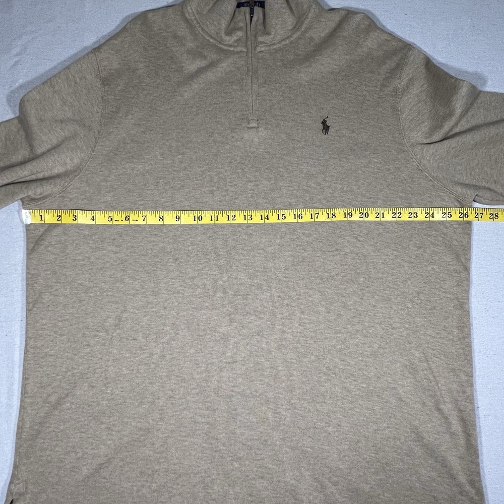Polo Ralph Lauren Estate Rib Mockneck Quarter Zip Pullover Sweater Tan Size XL - Picture 6 of 10